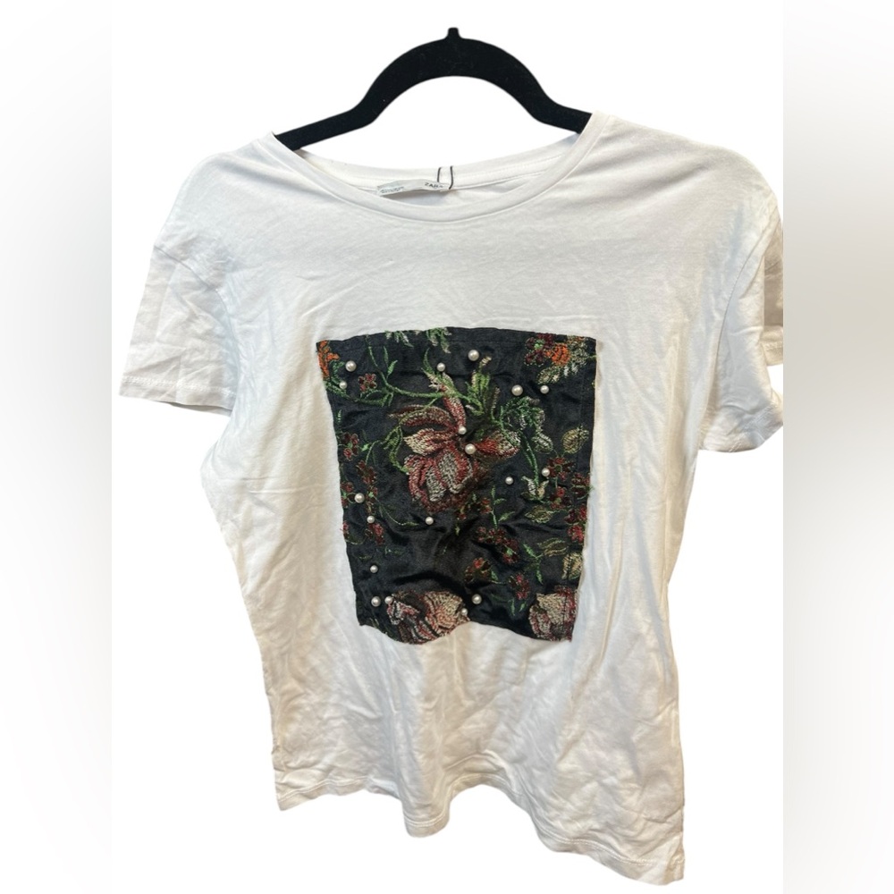 NWT Zara embroidered short sleeveT-shirt - Picture 5 of 5